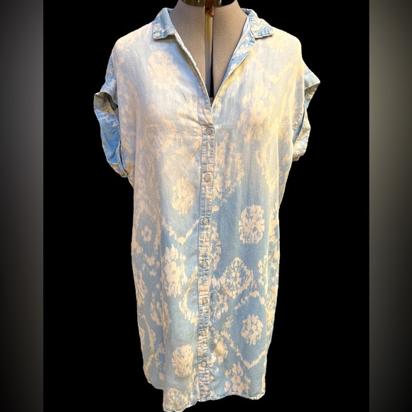 Blue Tensel Shirt Dress - Picture 1 of 3